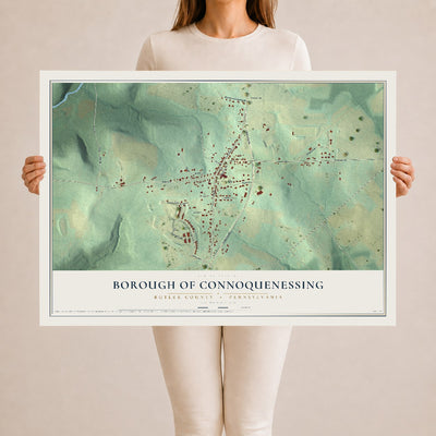 Map of the Borough of Connoquenessing, Butler County, Pennsylvania, 24 x 36 inch unframed archival matte print