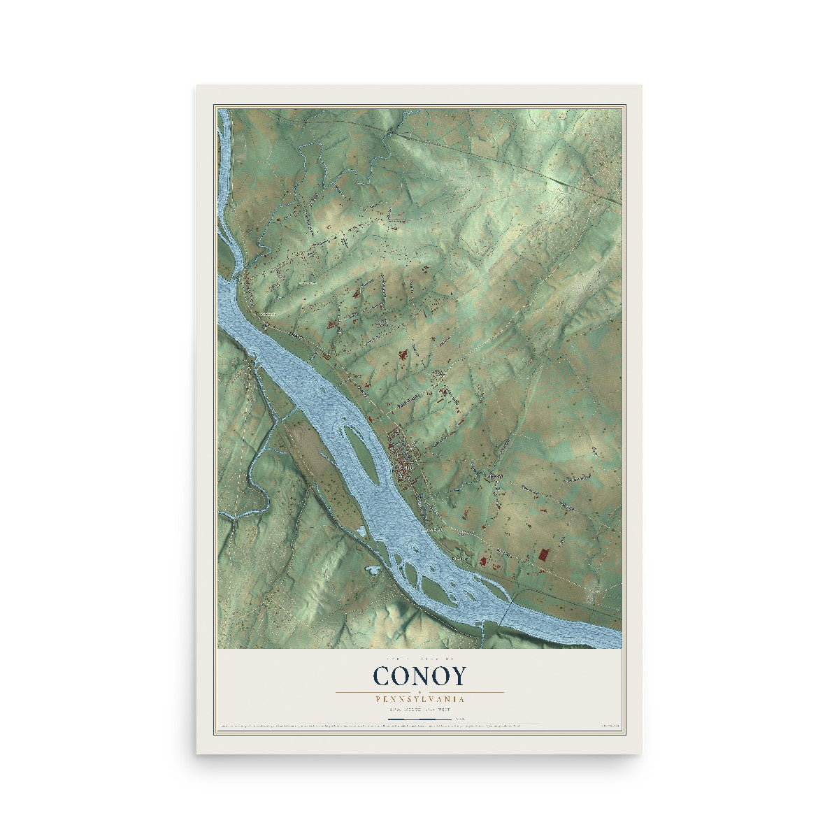 Map of Conoy, Pennsylvania, 12 x 18 inch unframed archival matte print