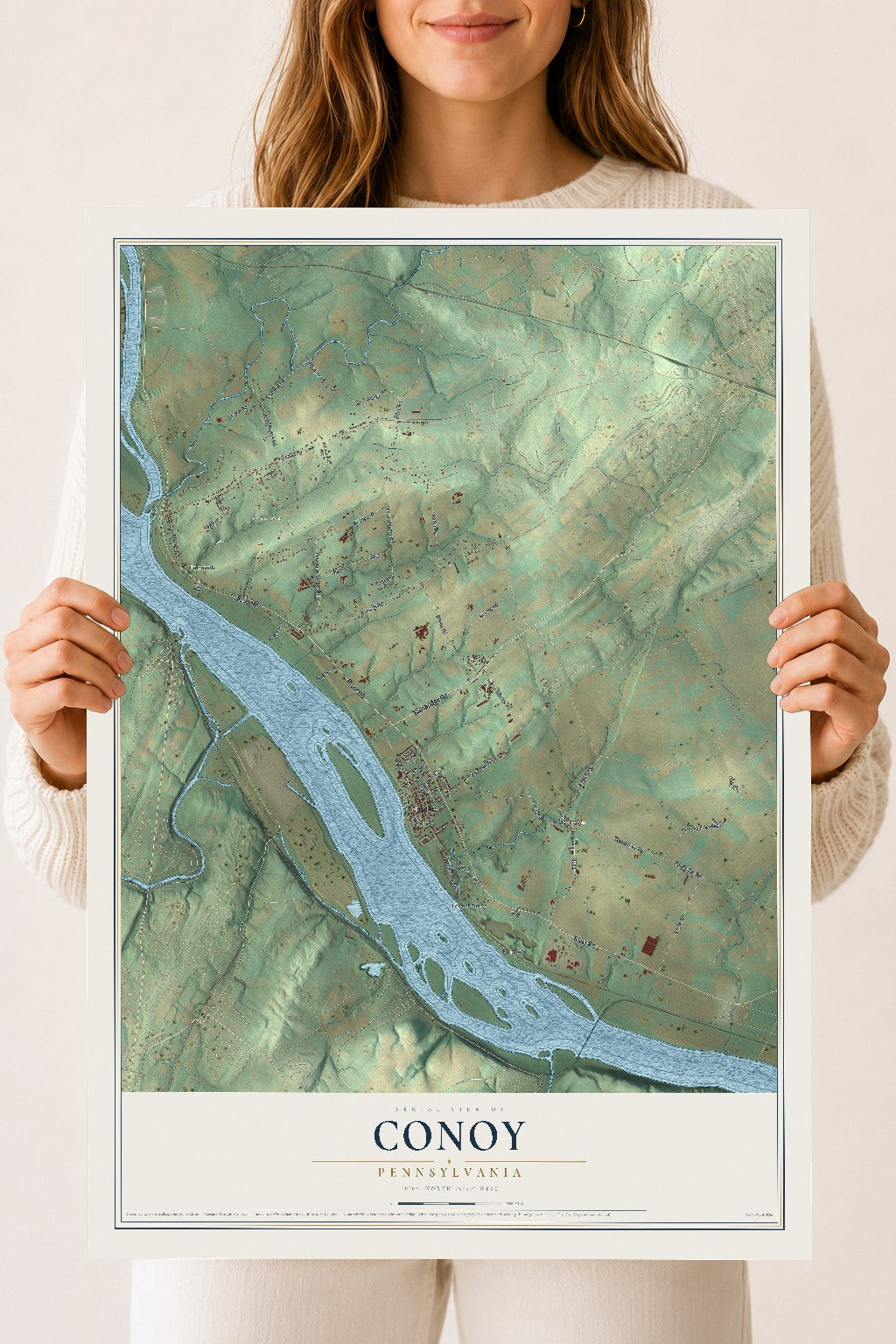 Map of Conoy, Pennsylvania, 18 x 24 inch unframed archival matte print