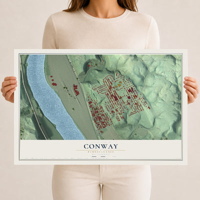 Map of Conway, Pennsylvania, 12 x 18 inch unframed archival matte print