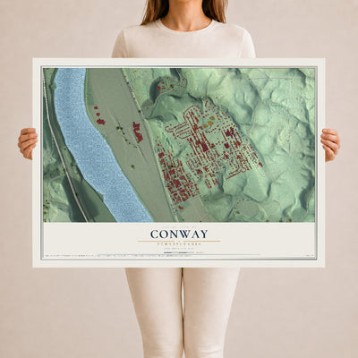 Map of Conway, Pennsylvania, 24 x 36 inch unframed archival matte print
