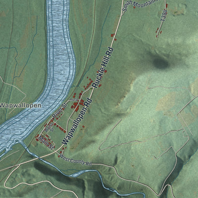 Second close-up of the map of Conyngham, Luzerne County, Pennsylvania print showing more streets and buildings