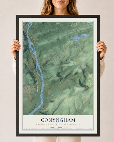 Map of Conyngham, Luzerne County, Pennsylvania, 24 x 36 inch print in a black wood frame