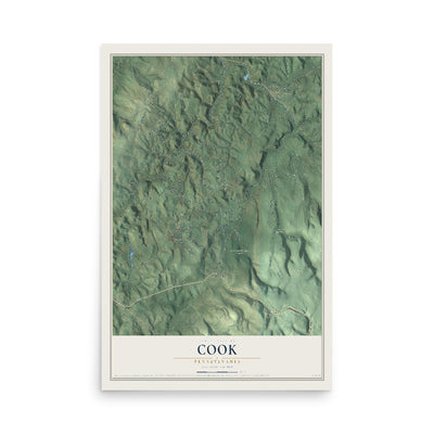 Map of Cook, Pennsylvania, 12 x 18 inch unframed archival matte print