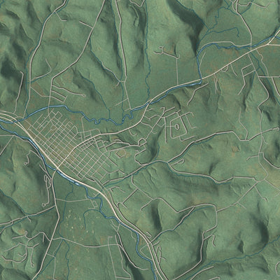 Close-up of the map of Cook, Pennsylvania print showing street and building detail