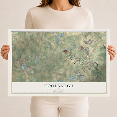 Map of Coolbaugh, Pennsylvania, 12 x 18 inch unframed archival matte print