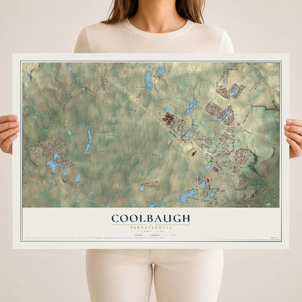 Map of Coolbaugh, Pennsylvania, 18 x 24 inch unframed archival matte print