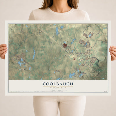 Map of Coolbaugh, Pennsylvania, 18 x 24 inch unframed archival matte print