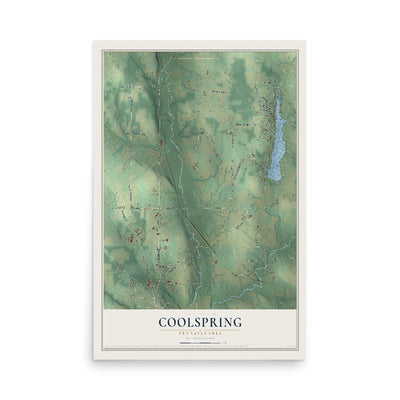 Map of Coolspring, Pennsylvania, 12 x 18 inch unframed archival matte print