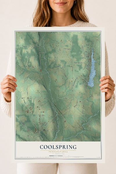 Map of Coolspring, Pennsylvania, 18 x 24 inch unframed archival matte print