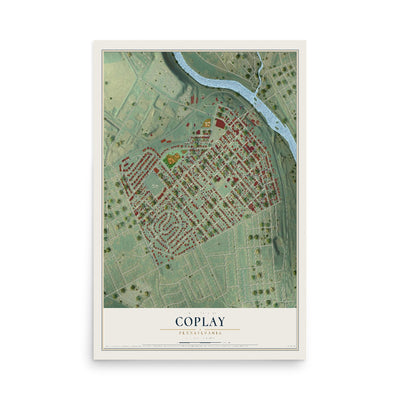 Map of Coplay, Pennsylvania, 12 x 18 inch unframed archival matte print