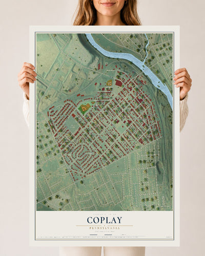 Map of Coplay, Pennsylvania, 24 x 36 inch unframed archival matte print