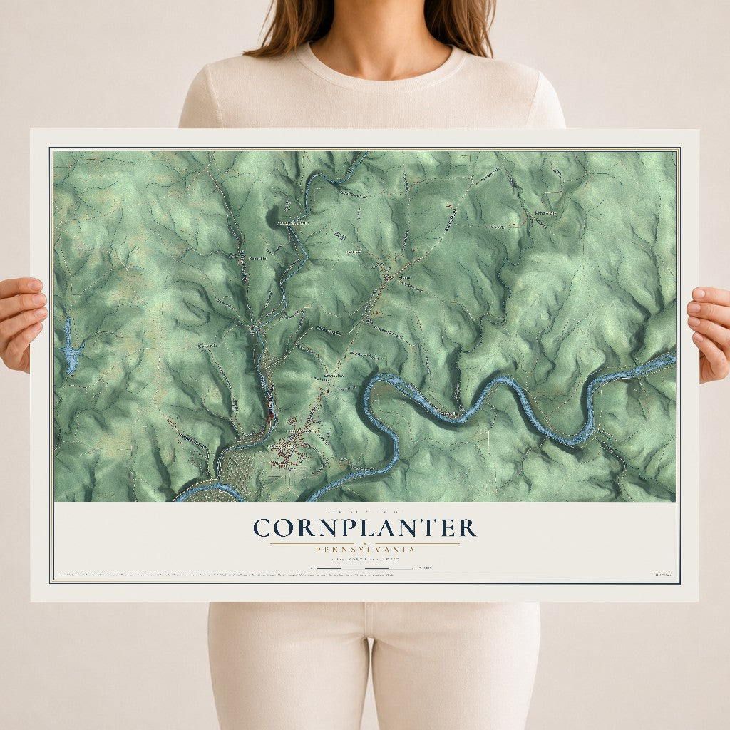 Map of Cornplanter, Pennsylvania, 18 x 24 inch unframed archival matte print