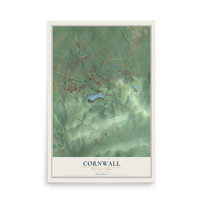 Map of Cornwall, Pennsylvania, 12 x 18 inch unframed archival matte print