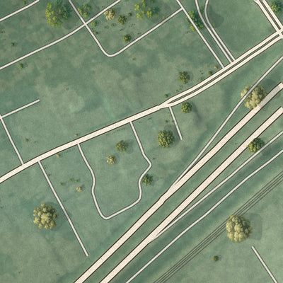 Close-up of the map of Cornwells Heights, Pennsylvania print showing street and building detail