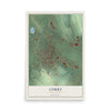 Map of Corry, Pennsylvania, 12 x 18 inch unframed archival matte print