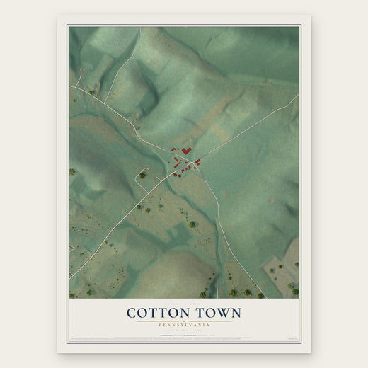 Cotton Town, Pennsylvania map print, the full design