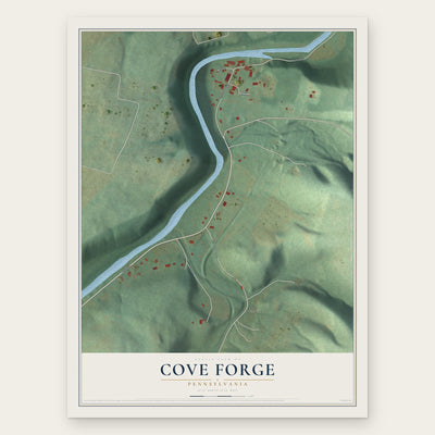 Cove Forge, Pennsylvania map print, the full design