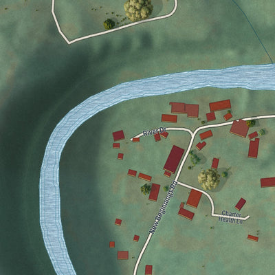 Close-up of the map of Cove Forge, Pennsylvania print showing street and building detail
