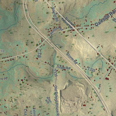 Second close-up of the map of Covington, Lackawanna County, Pennsylvania print showing more streets and buildings