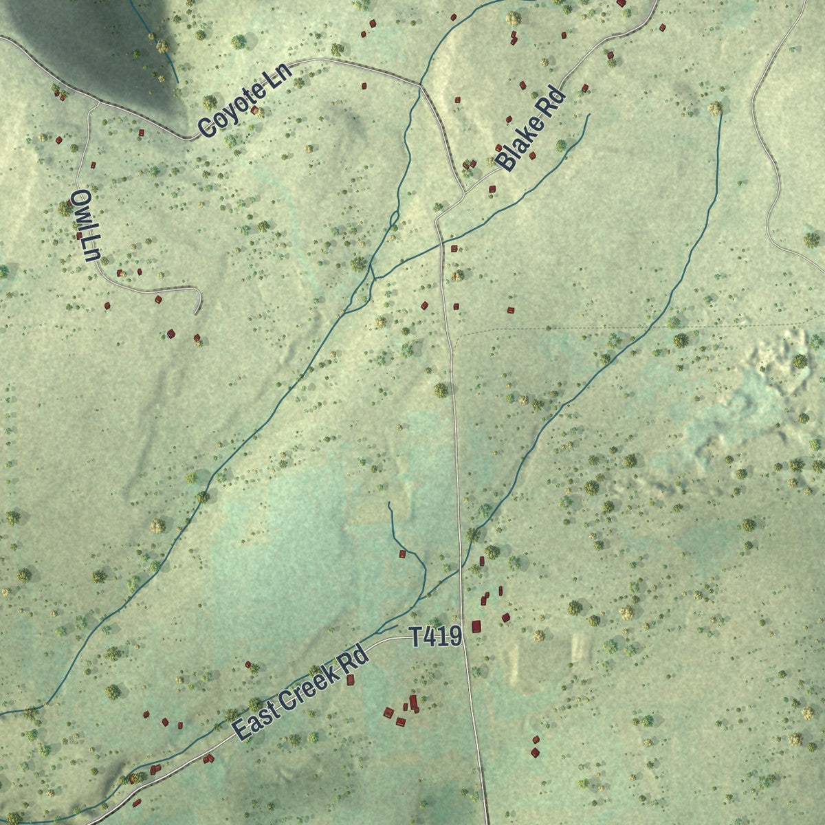 Close-up of the map of Covington, Tioga County, Pennsylvania print showing street and building detail
