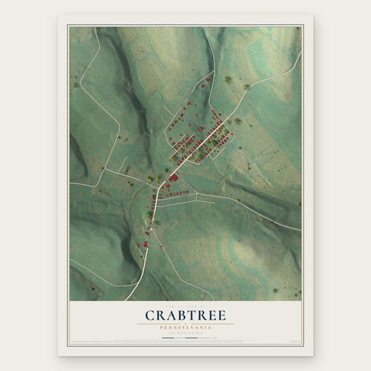 Crabtree, Pennsylvania map print, the full design