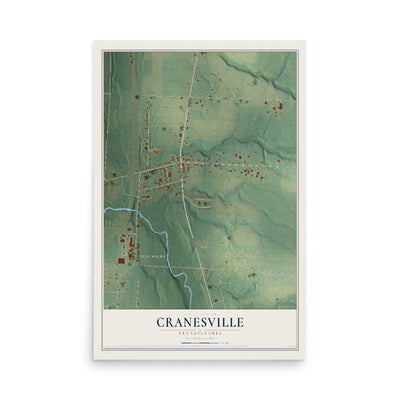 Map of Cranesville, Pennsylvania, 12 x 18 inch unframed archival matte print