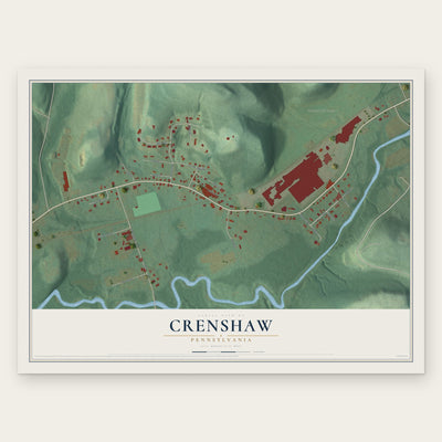 Crenshaw, Pennsylvania map print, the full design