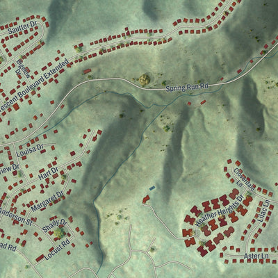 Close-up of the map of Crescent, Pennsylvania print showing street and building detail