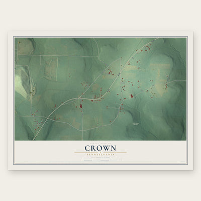 Crown, Pennsylvania map print, the full design