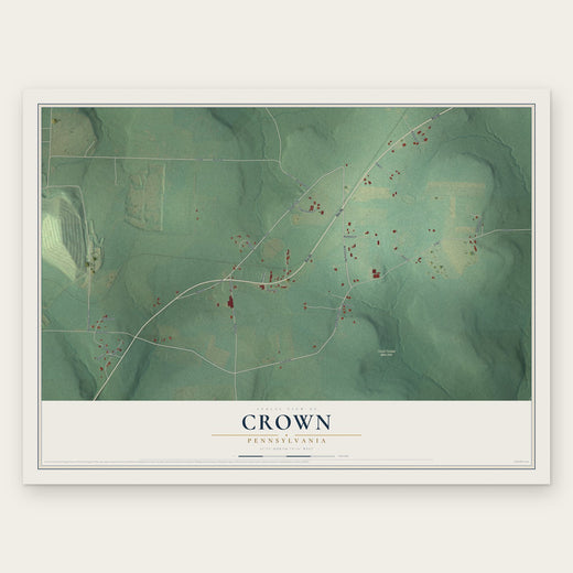 Crown, Pennsylvania map print, the full design