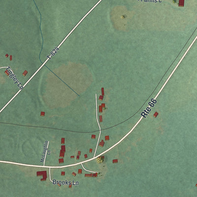 Close-up of the map of Crown, Pennsylvania print showing street and building detail