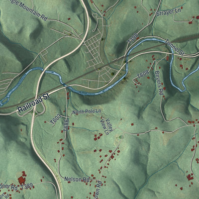 Close-up of the map of Croyle, Pennsylvania print showing street and building detail