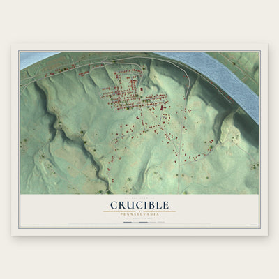 Crucible, Pennsylvania map print, the full design