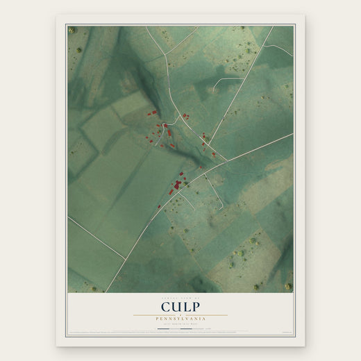 Culp, Pennsylvania map print, the full design