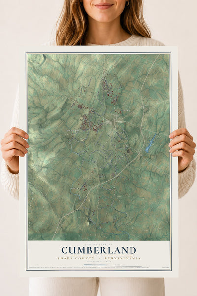 Map of Cumberland, Adams County, Pennsylvania, 18 x 24 inch unframed archival matte print