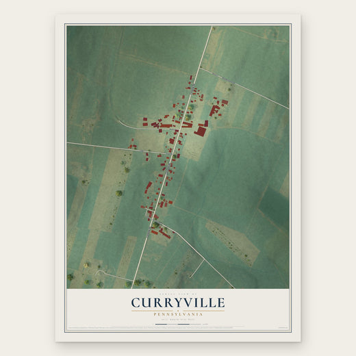 Curryville, Pennsylvania map print, the full design