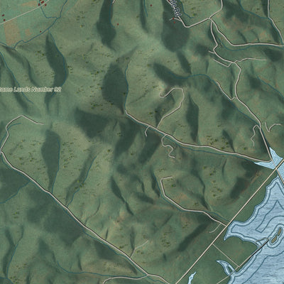 Second close-up of the map of Curtin, Pennsylvania print showing more streets and buildings
