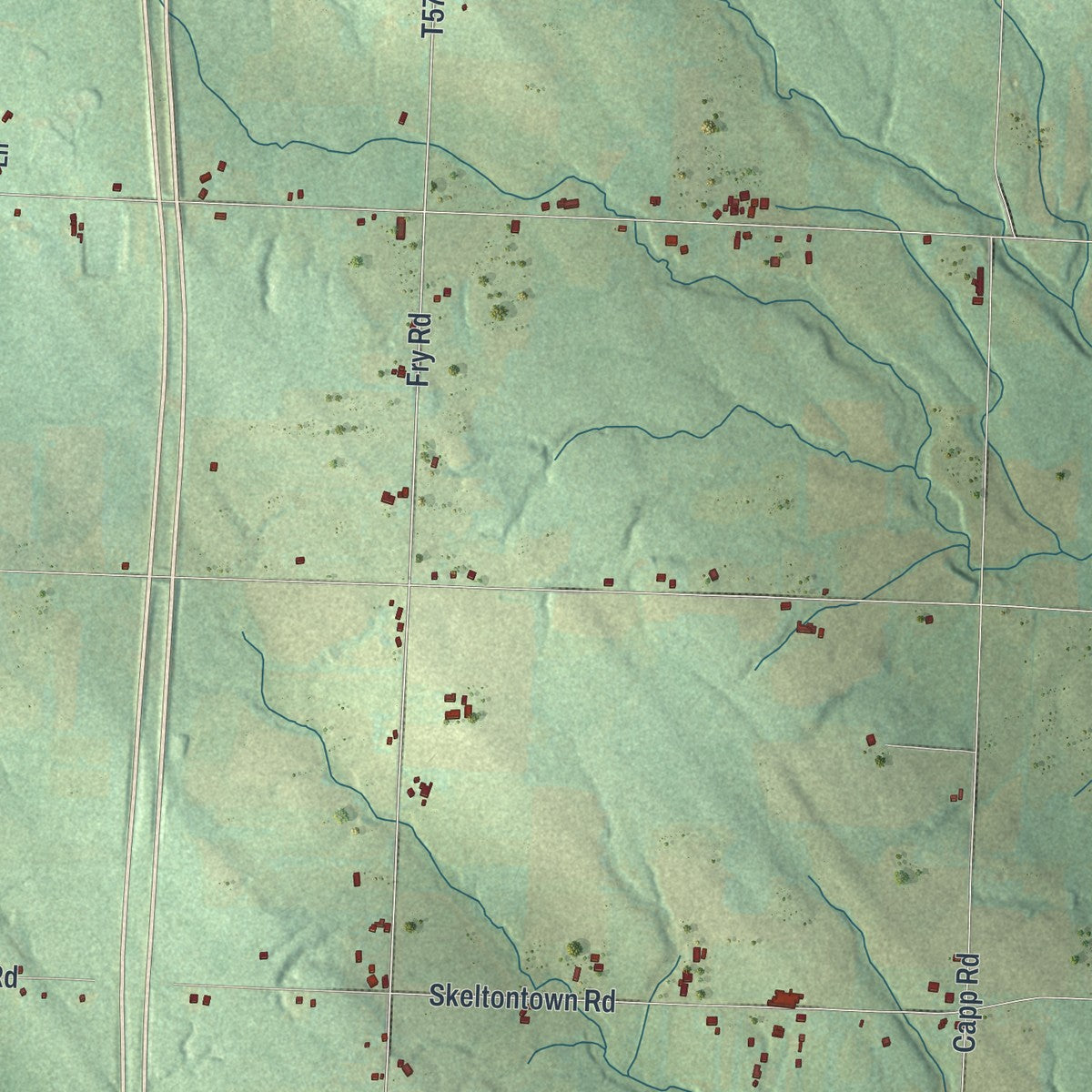 Second close-up of the map of Cussewago, Pennsylvania print showing more streets and buildings