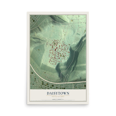 Map of Daisytown, Pennsylvania, 12 x 18 inch unframed archival matte print