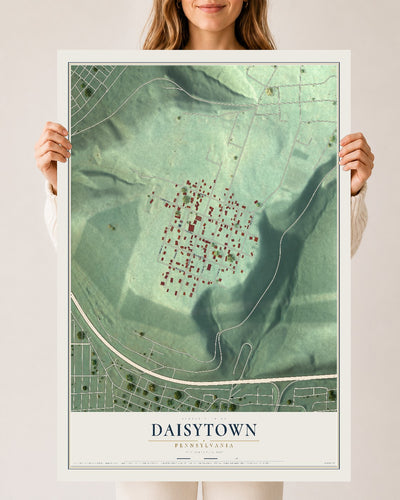 Map of Daisytown, Pennsylvania, 24 x 36 inch unframed archival matte print