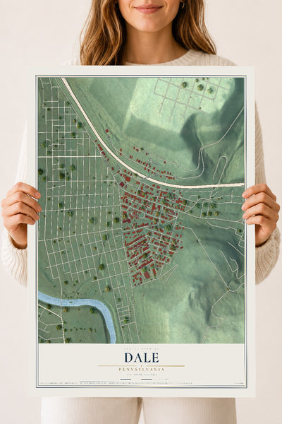 Map of Dale, Pennsylvania, 18 x 24 inch unframed archival matte print