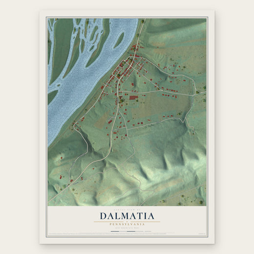 Dalmatia, Pennsylvania map print, the full design