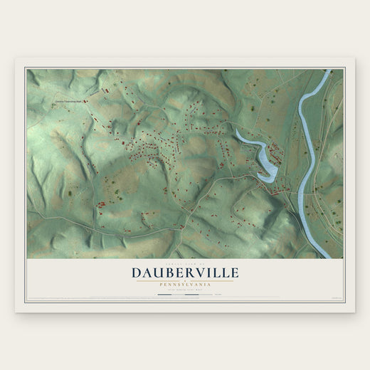 Dauberville, Pennsylvania map print, the full design