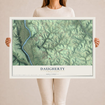 Map of Daugherty, Pennsylvania, 24 x 36 inch unframed archival matte print