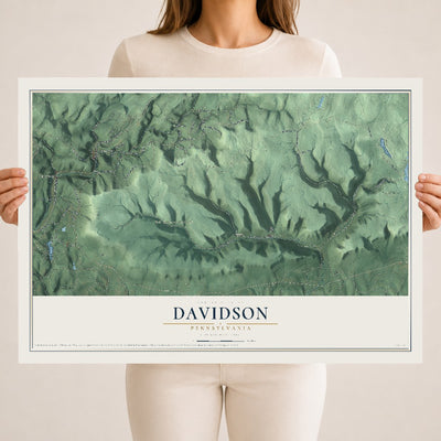 Map of Davidson, Pennsylvania, 18 x 24 inch unframed archival matte print