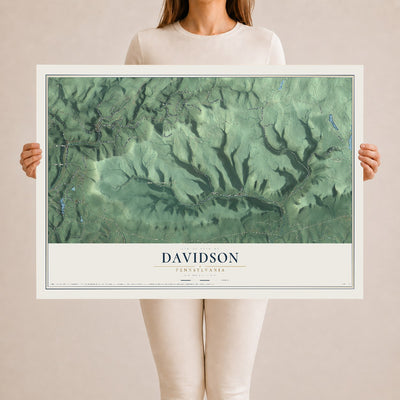 Map of Davidson, Pennsylvania, 24 x 36 inch unframed archival matte print