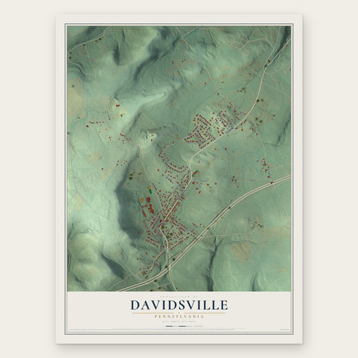 Davidsville, Pennsylvania map print, the full design
