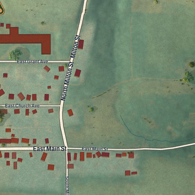 Second close-up of the map of Dayton, Pennsylvania print showing more streets and buildings