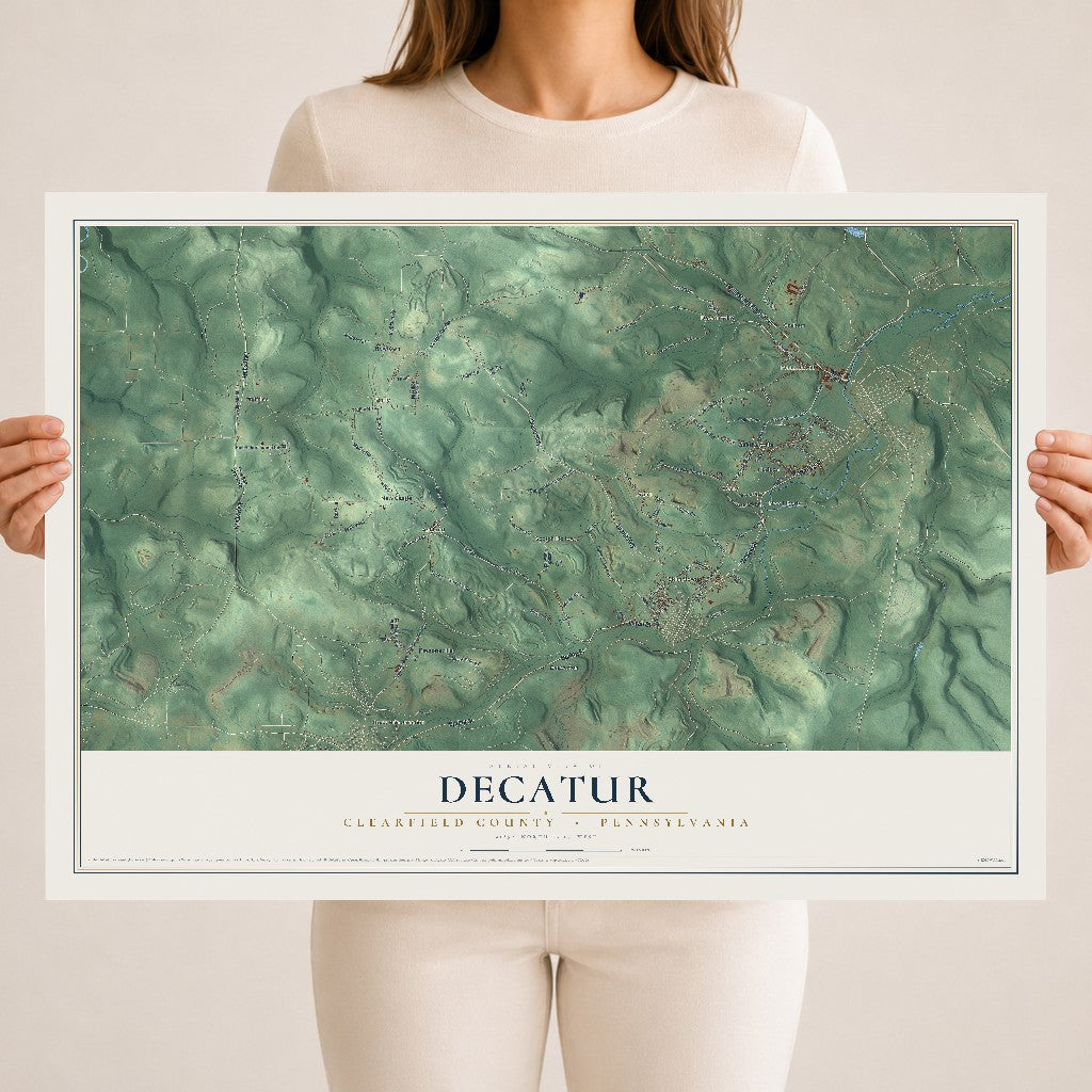 Map of Decatur, Clearfield County, Pennsylvania, 18 x 24 inch unframed archival matte print